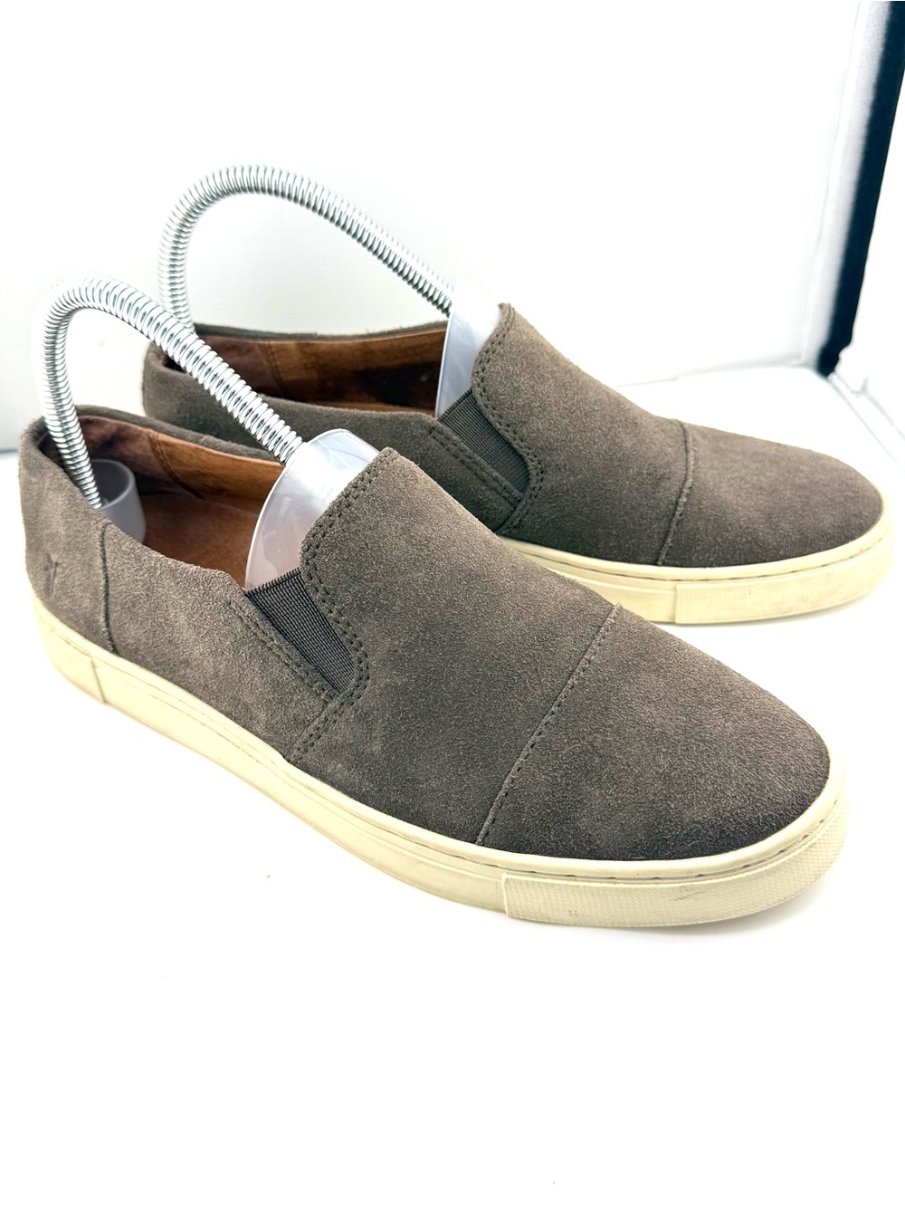 Frye Gemma Cap Women's Slip-On Suede Leather Shoes Sneakers Loafers- Taupe 7